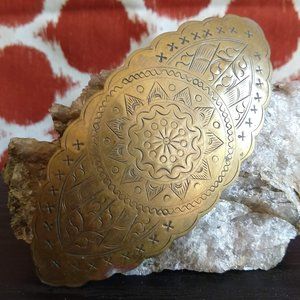 3 hammered metal hair barrettes, made in France